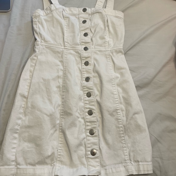 White Denim button down dress from forever 21 size small.